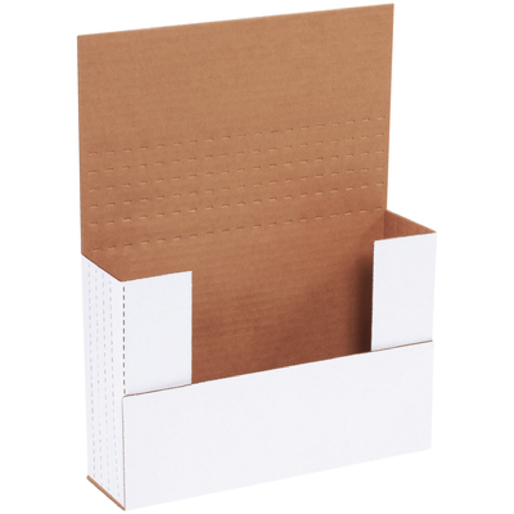 Stock Packaging White Easy-Fold Mailers — 9.625in. x 6.625in. x 2.5in., 50 Pcs, Model# M962BF